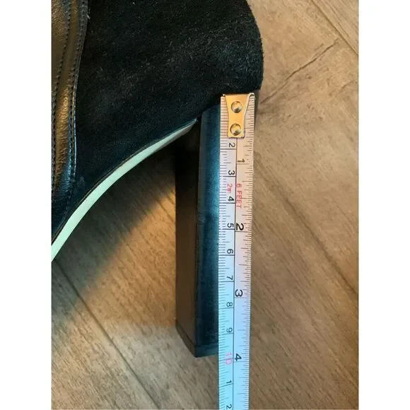 Michael Kors black suede and leather booties 4 inch heel size 7 1/2 - Picture 9 of 9